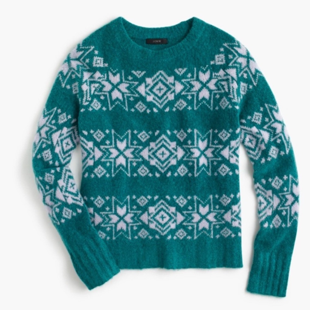 J.crew festive blue sweater